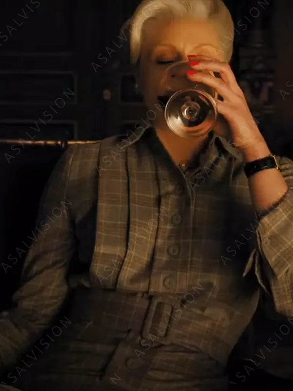 Gwendoline Christie Wednesday 2022 Larissa Weems Checked Dress