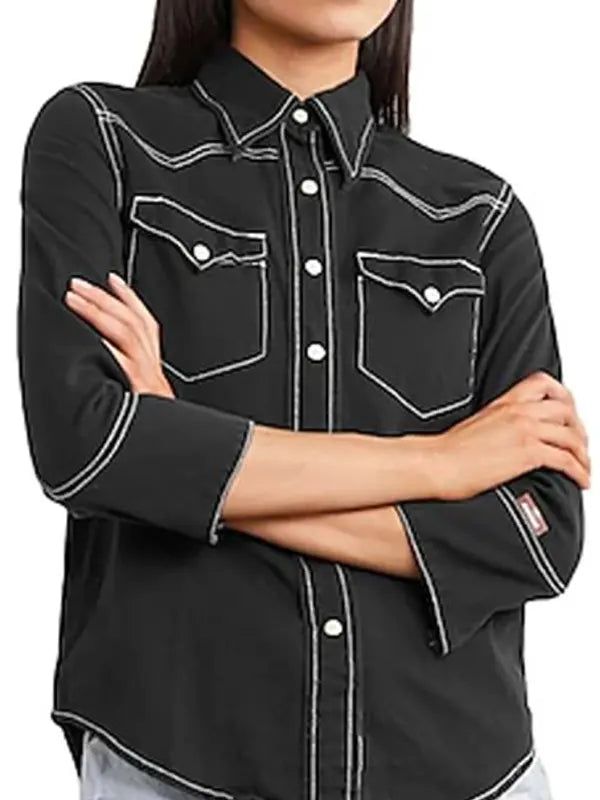 Hassie Harrison Black Shirt