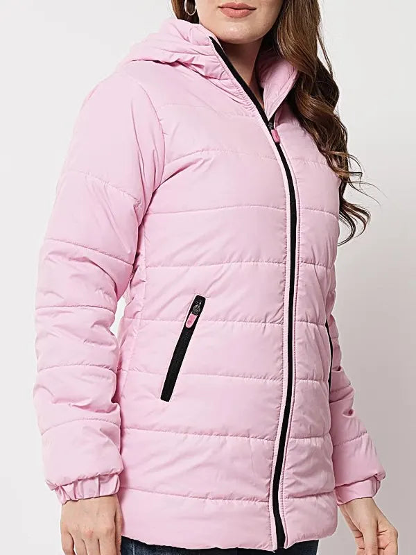 Hooded Pink Puffer Jacket
