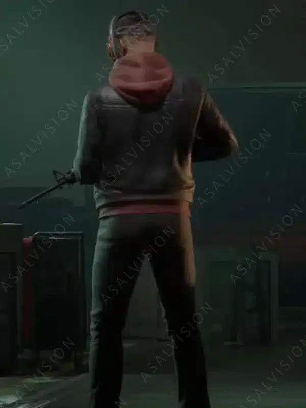 Hoxton Game Payday 3 2023 Pete Gold Black Bomber Leather Jacket