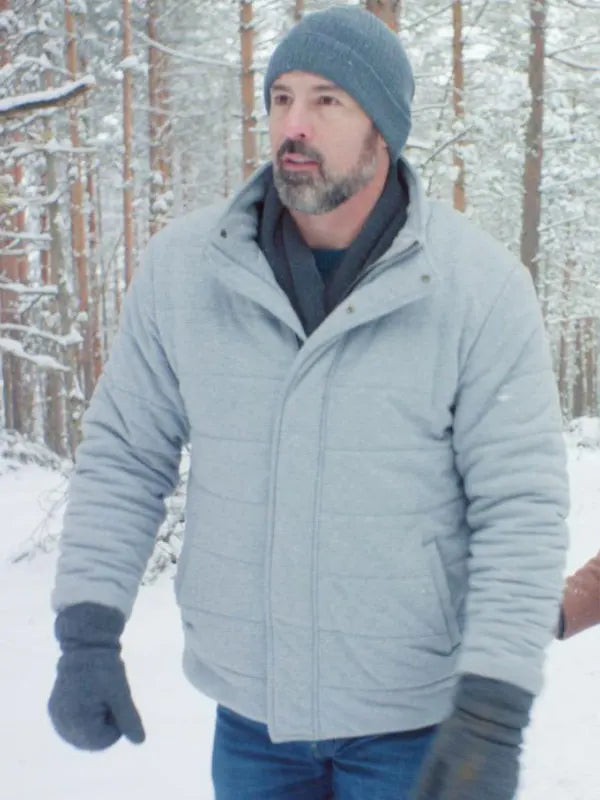 Hunter Williams A European Christmas 2024 Grey Puffer Jacket