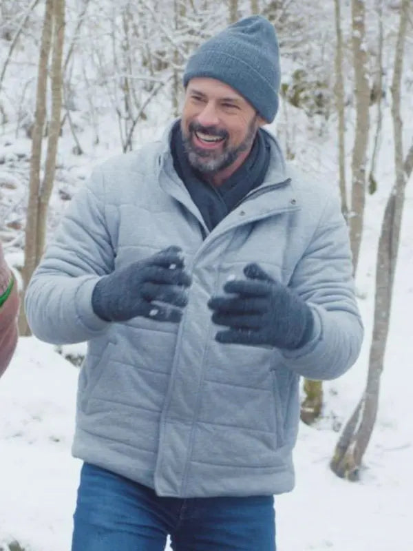 Hunter Williams A European Christmas 2024 Philip Boyd Grey Puffer Jacket