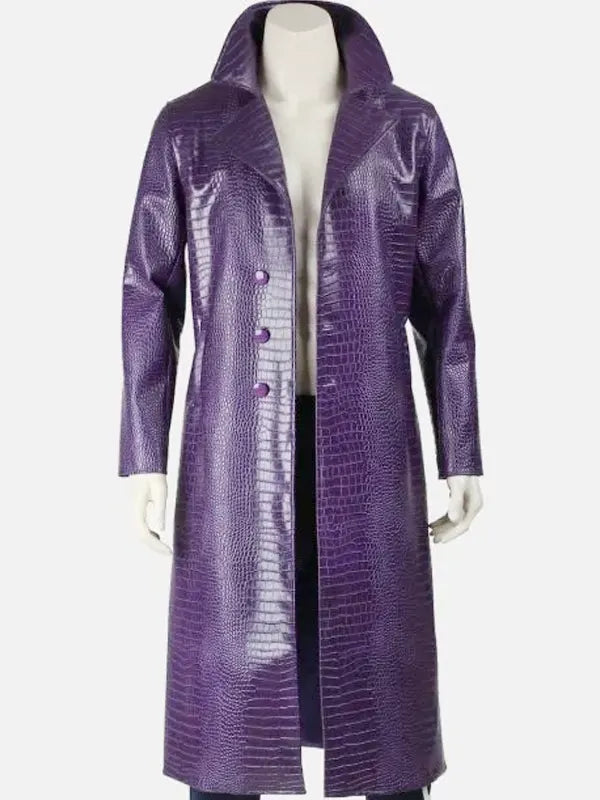 Jared Leto Suicide Squad Joker Purple Leather Coat