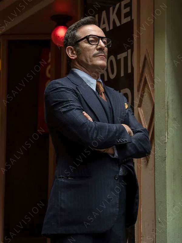 Jason Isaacs The Crowded Room 2023 Jack Lamb Pinstripe Blue Blazer