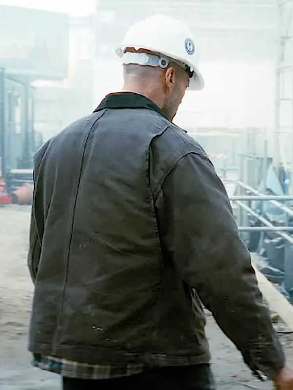 Jason Statham A Working Man 2025 Levon Cade Grey Jacket
