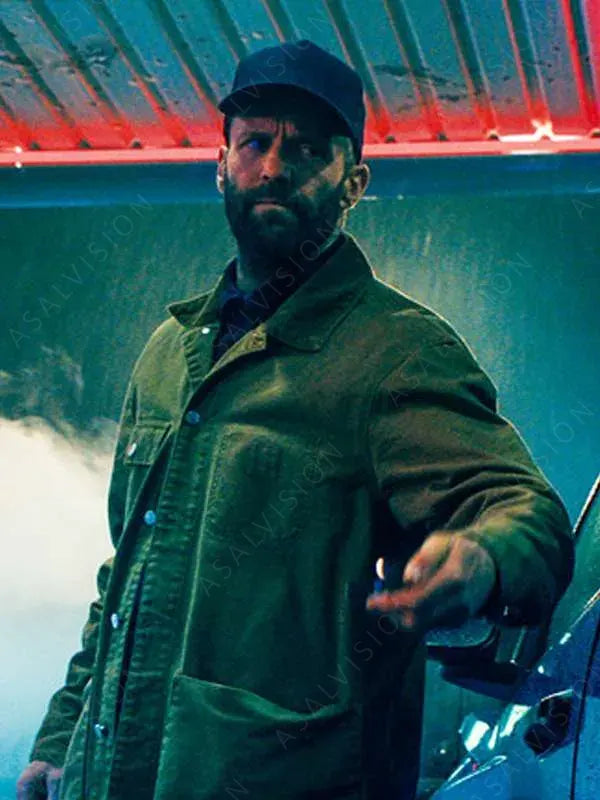 Jason Statham Movie The Beekeeper 2024 Mr Clay Cotton Brown Jacket