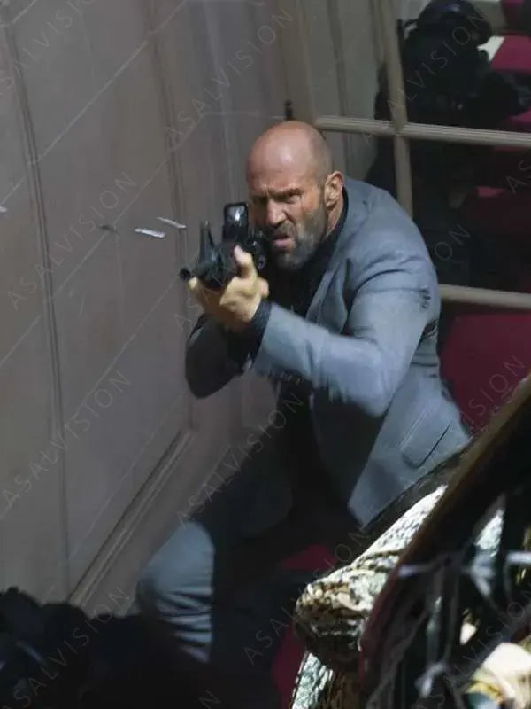 Jason Statham The Beekeeper 2024 Grey Blazer