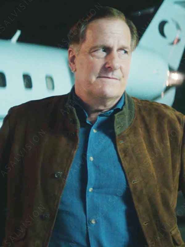 Jeff Daniels TV Series A Man in Full 2024 Charlie Croker Brown Suede Bomber Jacket