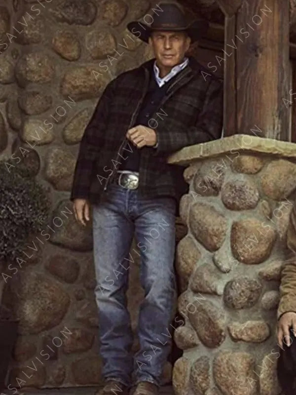 John Dutton Yellowstone Plaid Wool Checked Jacket