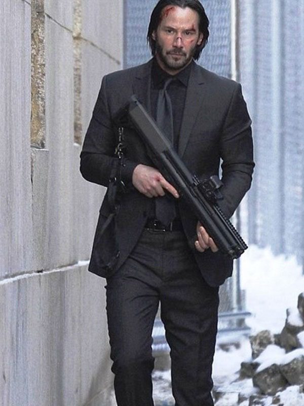 Keanu Reeves John Wick Black Three Piece Suit
