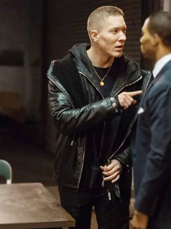 Joseph Sikora Hooded Black Leather Jacket