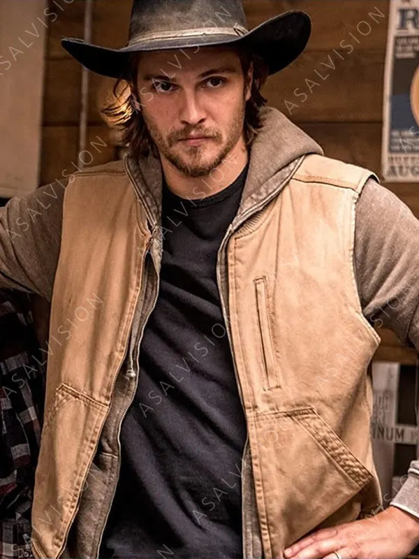 Kayce Dutton Yellowstone Luke Grimes Brown Vest