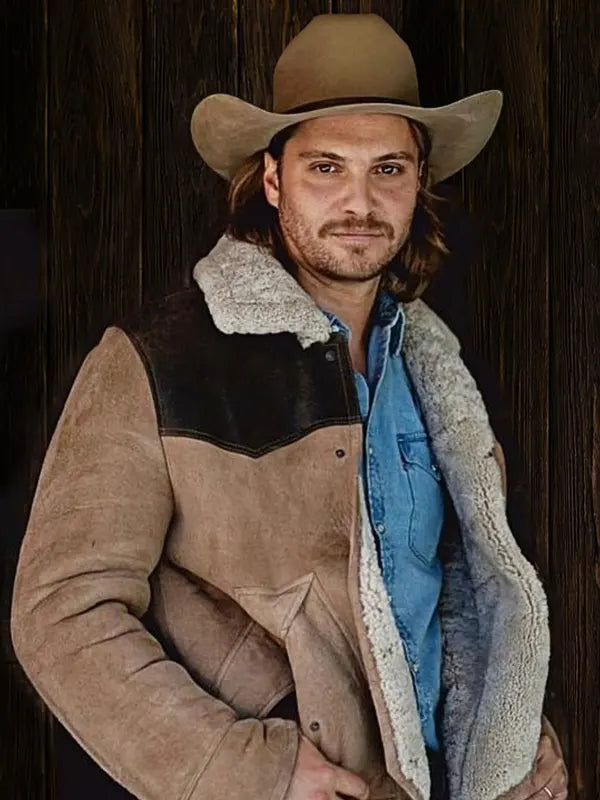 Kayce Dutton Yellowstone Season 5 Luke Grimes Shearling Suede Jacket