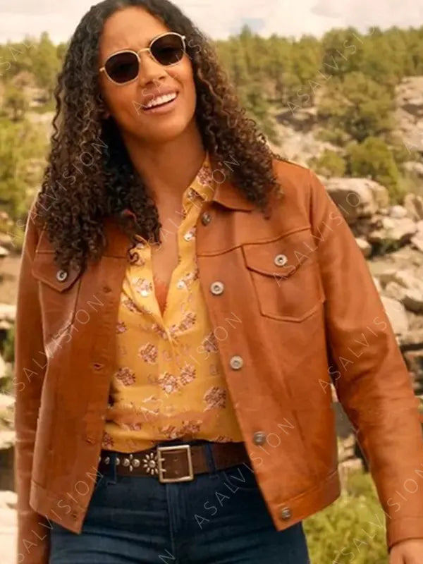 Kylie Bunbury Big Sky Season 3 Brown Leather Jacket