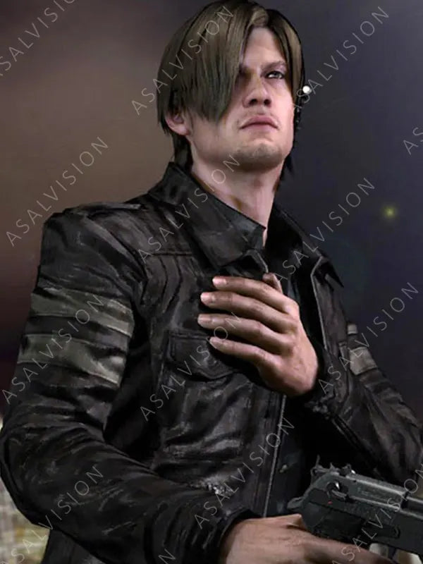 Leon Kennedy Resident Evil 6 Black Leather Jacket