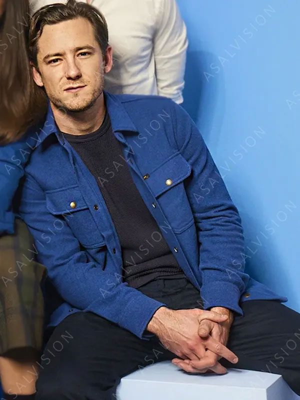 Lewis Pullman The Starling Girl 2023 Owen Taylor Blue Wool Jacket