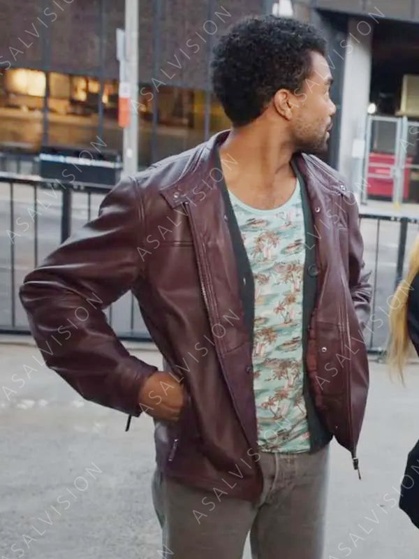 Liam Anderson True Justice Family Ties Alexander Nunez Brown Leather Jacket