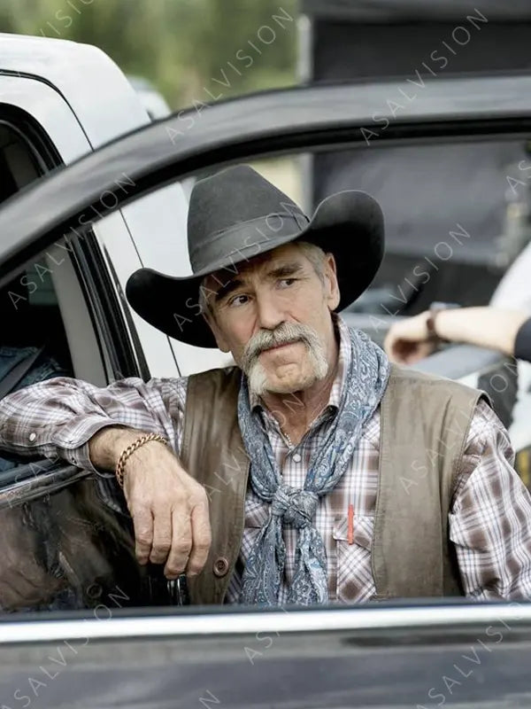 Lloyd Pierce Yellowstone Forrie J. Smith Brown Leather Vest