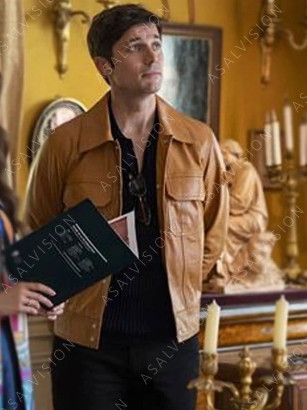 Lucas Bravo Leather Tan Brown Jacket