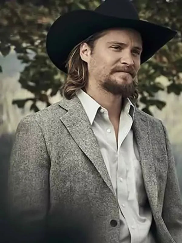 Luke Grimes Tv Series Yellowstone Kayce Dutton Grey Wool Blazer