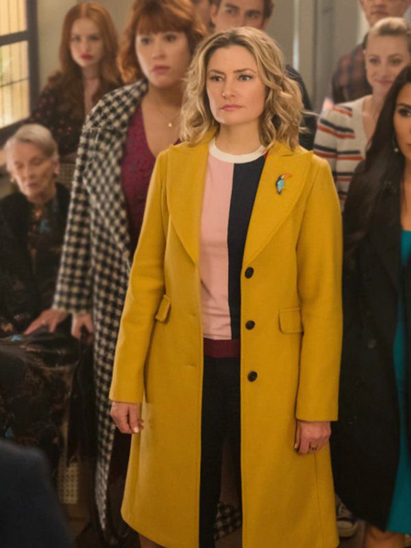 Mädchen Amick Tv Series Riverdale Alice Cooper Yellow Wool Trench Coat