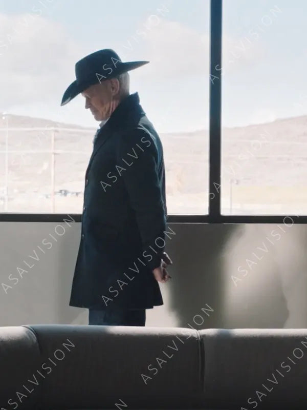 Malcolm Beck Yellowstone S02 Neal McDonough Black Wool Coat