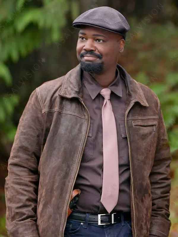 Marcus Forrest Movie Legend Of The Lost Locket 2024 Viv Leacock Brown Leather Jacket