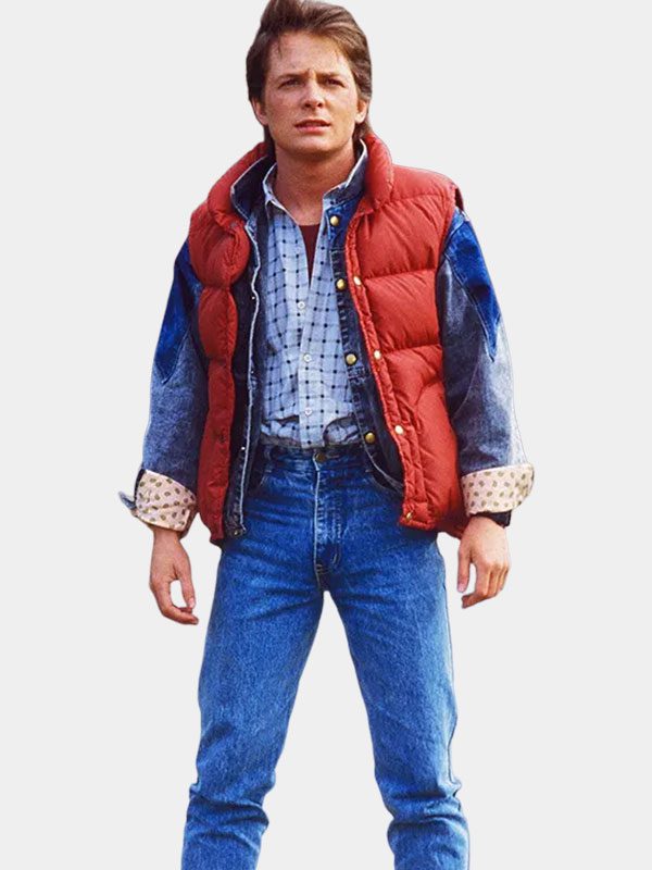 Marty McFly Back To The Future Red Puffer Vest