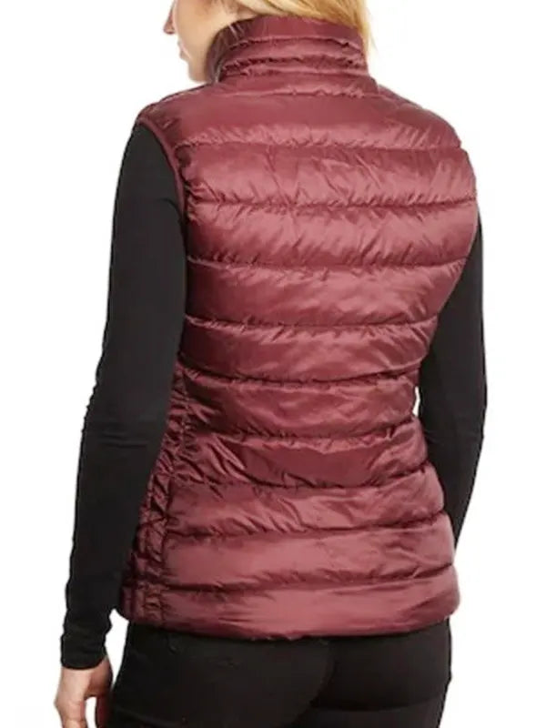Melinda Monroe TV Series Virgin River Alexandra Breckenridge Puffer Maroon Vest