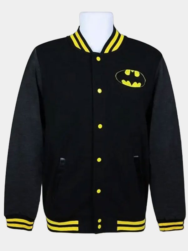 Men's Batman Black Varsity Letterman Jacket