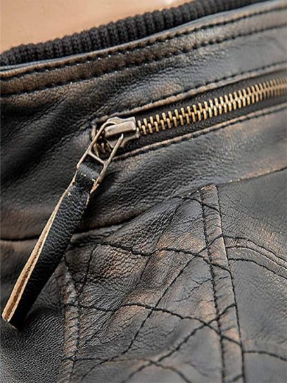Mens Biker Slim Fit Vintage Distressed Cafe Racer Jacket 2