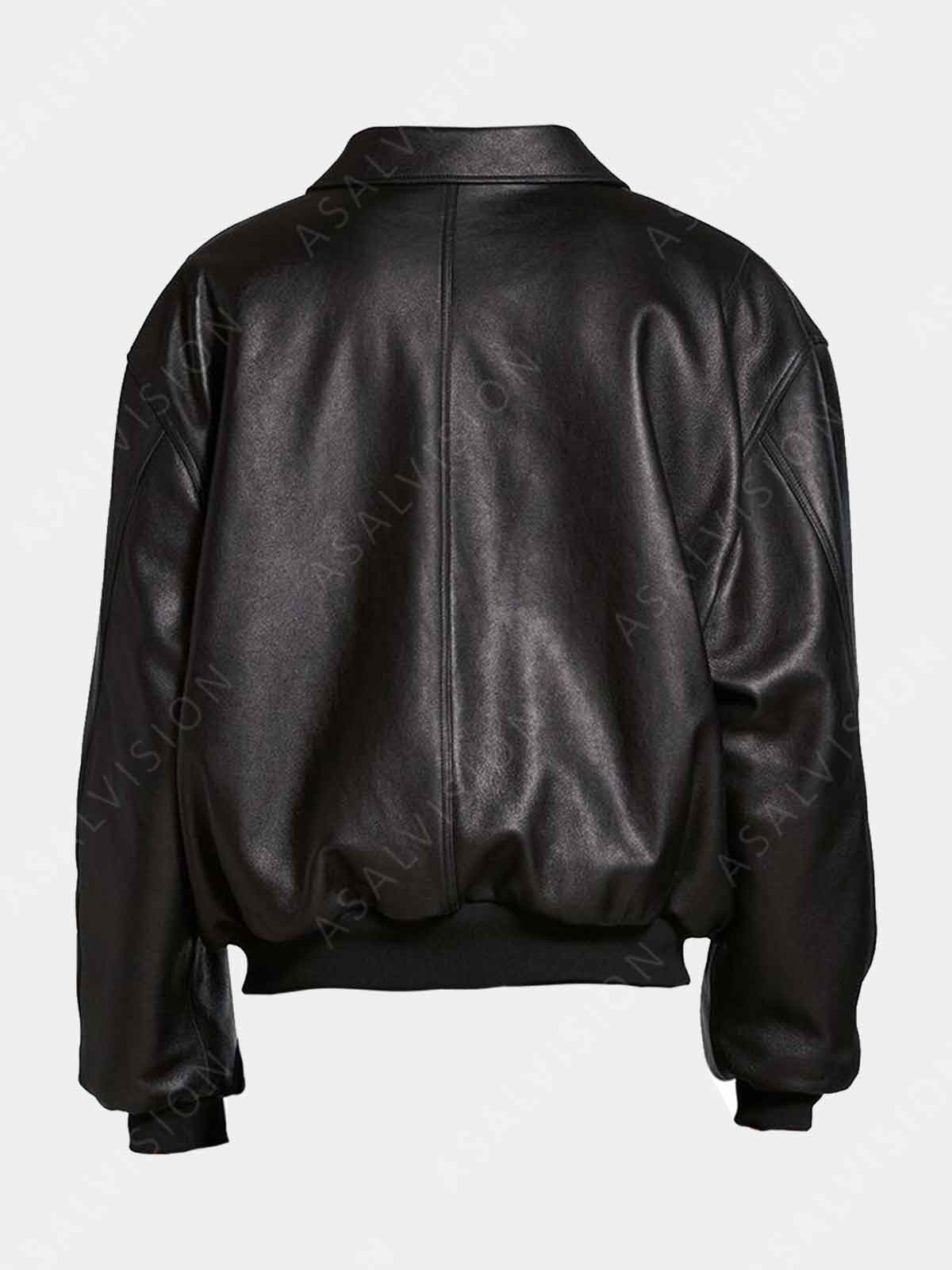 Mens Black Blouson Leather Jacket