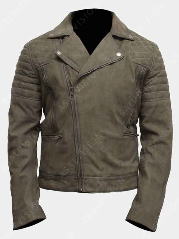 Mens Suede Biker Leather Jacket