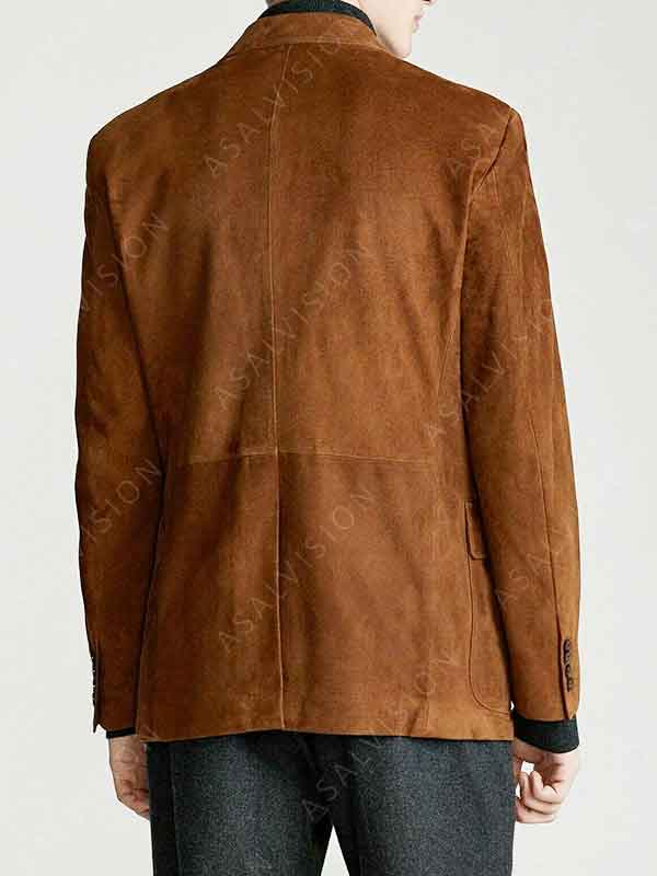 Mens Vintage Brown Suede Leather Blazer