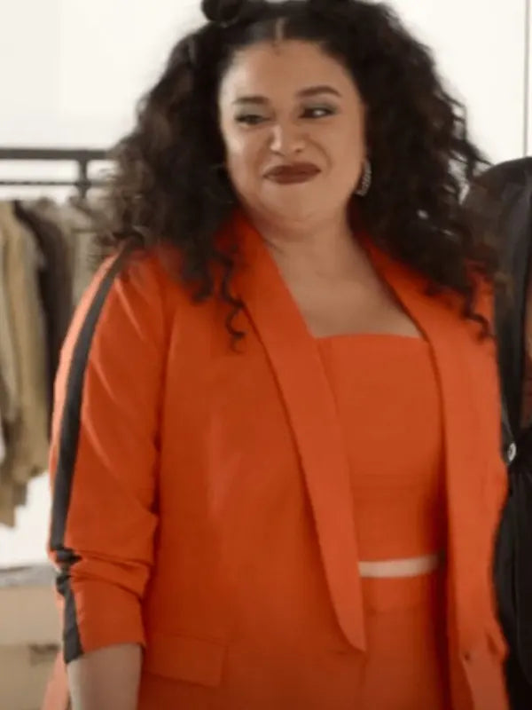 Michelle Buteau Survival Of The Thickest 2023 Mavis Beaumont Orange Blazer