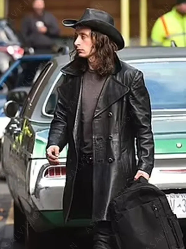 Mike Movie 5lbs of Pressure 2024 Rory Culkin Black Leather Coat