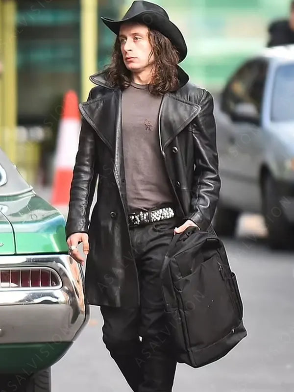 Mike Movie 5lbs of Pressure 2024 Rory Culkin Black Trench Leather Coat