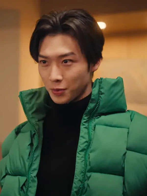 Min-ho Moon XO Kitty S02 Sang Heon Lee Green Puffer Vest