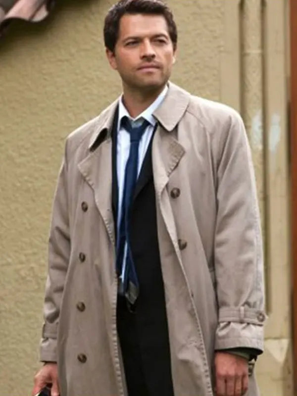 Misha Collins Tv Series Supernatural Castiel Beige Trench Coat
