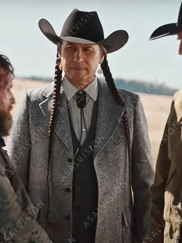 Mo Brings Plenty TV Series Yellowstone S04 Grey Wool Blazer Coat