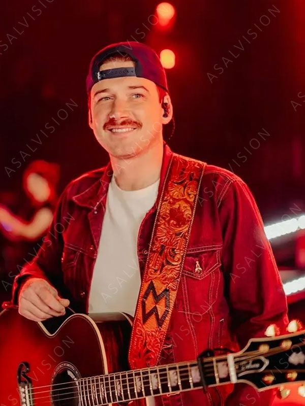 Morgan Wallen Maroon Denim Jacket