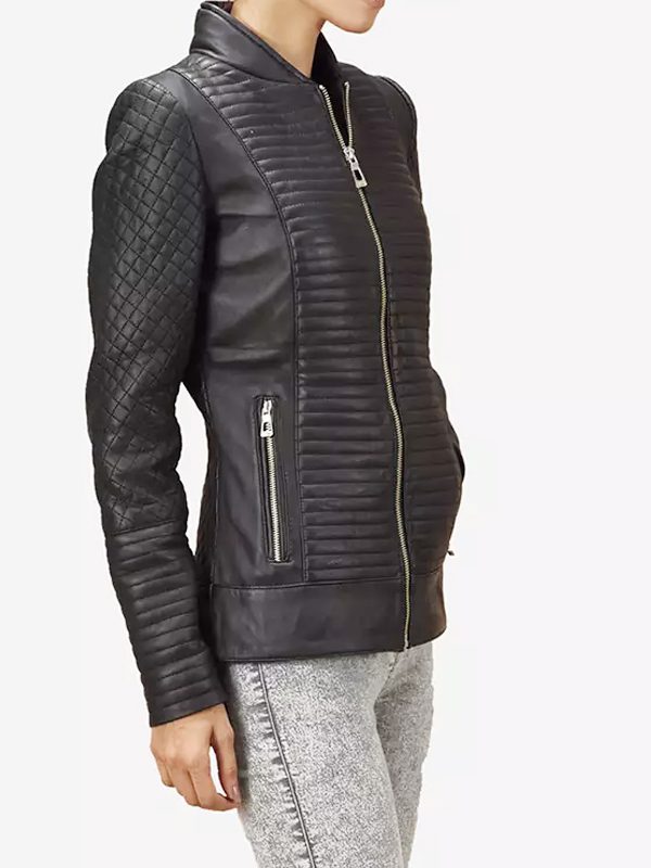 Motorcycle Leather Jacket For Women's
