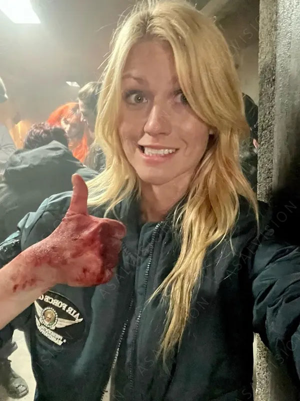 Movie Air Force One Down 2024 Katherine McNamara Bomber Jacket