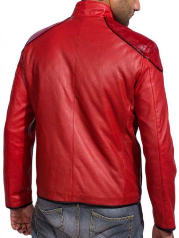 Movie Captain Marvel Shazam Red Real Leather Jacket