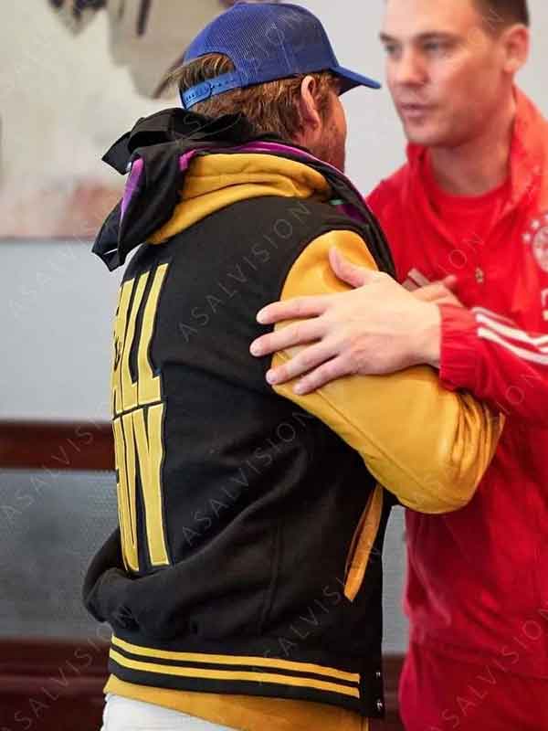 Movie The Fall Guy Black and Yellow Letterman Varsity Jacket