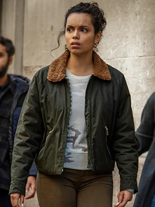 Natalie Thompson Suspicion Shearling Collar Jacket