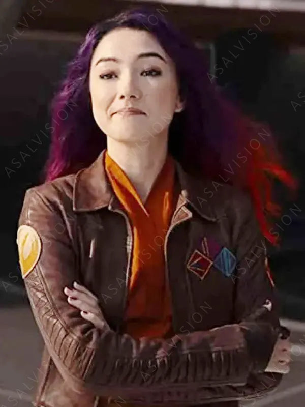 Natasha Liu Bordizzo Ahsoka 2023 Brown Leather Jacket