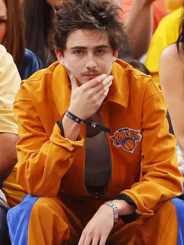 New York Knicks – Game Six Timothee Chalamet Knicks Jacket – Orange