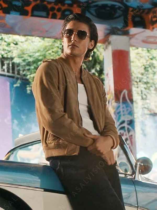 Nick Park TV Series Geek Girl Liam Woodrum Bomber Suede Leather Jacket