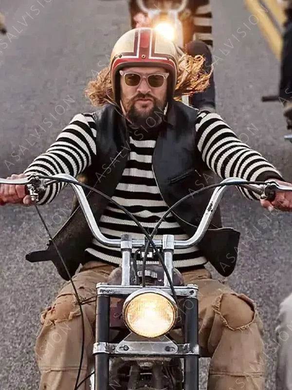 On The Roam Jason Momoa Black Leather Vest